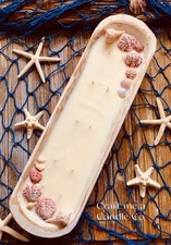 Long Wood Dough Bowl Candles- Scented Baguette Soy Wax Candle