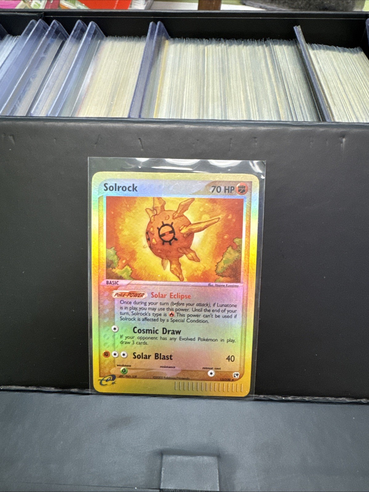 Pokemon TCG  Solrock 13/100 Reverse Holo Card (Sandstorm) - Rare - 2003