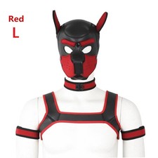 5PCS Neoprene Puppy Hood Role Play Dog Mask Puppy Cosplay Full Head Men Women