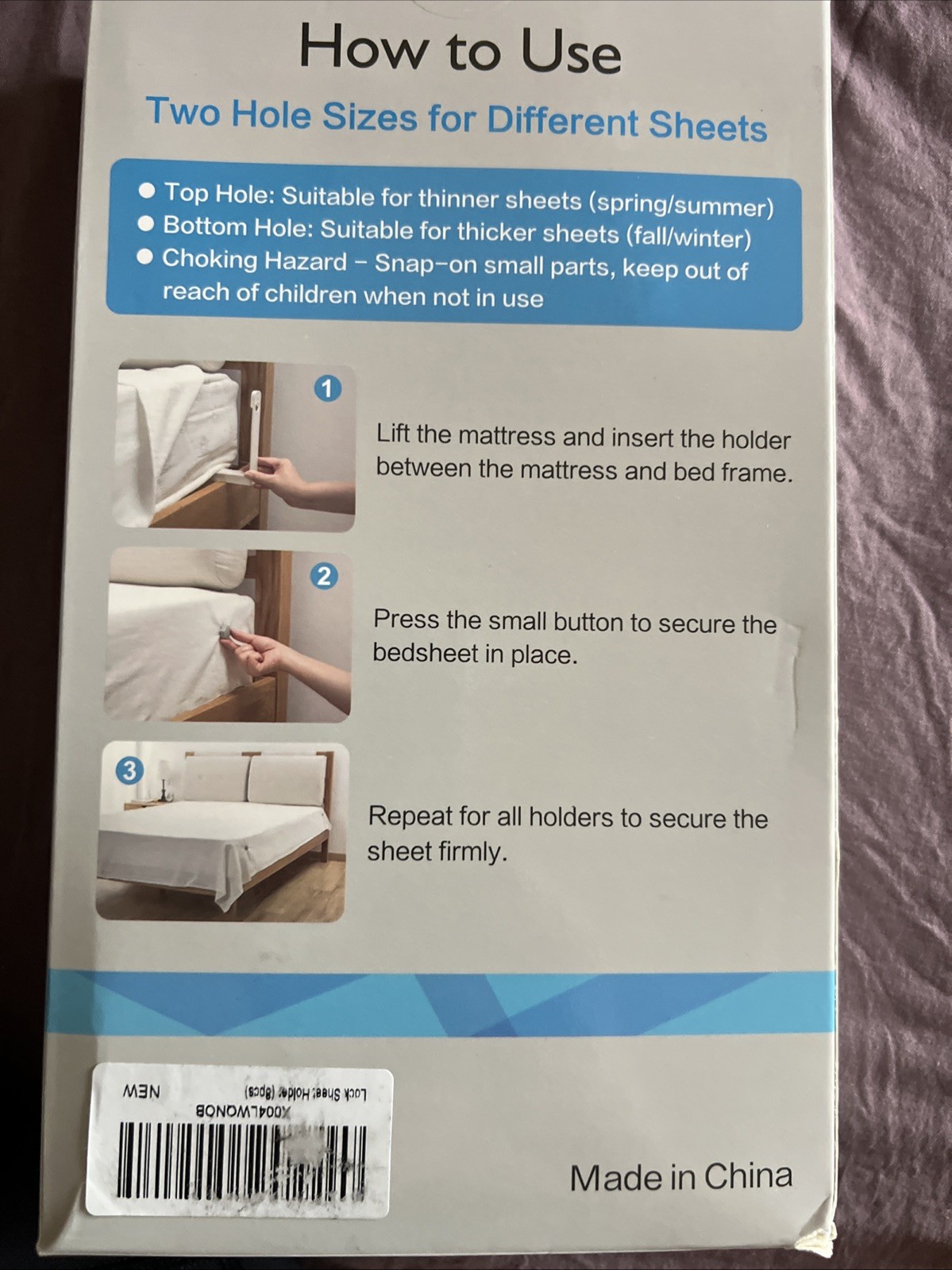 4 Pieces Bed Sheet Holders Fasteners for Keeping Sheets Tight