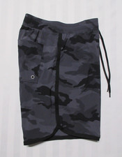 JAMES PERSE Y/Osemite Men's Black Sea Camo Curve Hem Hybrid Trunk Board Shorts