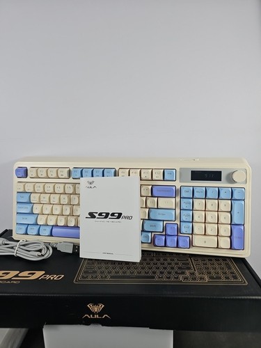 AULA S99 PRO-- KEYS KEYBOARD TRI-MODE BLUETOOTH 2.4GHZ USB-C Gaming RGB Open Box - Picture 1 of 3
