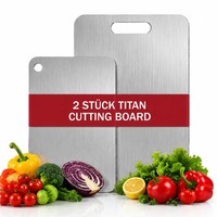 Schneidebrett Set Edelstahl Titan Doppelseitig KüChe Hygienisch 2 StüCk