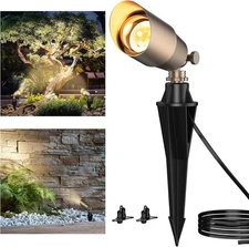 ZONEGRACE Solid Brass Outdoor Uplights & Accent 1-pack(Bulb Included), Bronze 