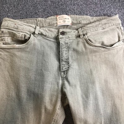 Teleria Zed Jeans Mens 38x33 Gray Cobra 19 Denim Concept Made In Italy Pants