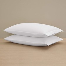 H Frette Percale Pillowcase Set of 2 King - Luxury All-White Pillowcases/Cool
