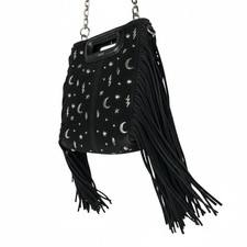 Maje Studded Suede Mini M Bag Black Silver Ha...