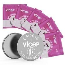 ViCep 5-Pack CR2016 Battery CR 2016 Batteries 3V Lithium Coin Cell for Car Key