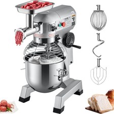 Commercial 20Qt Stand Mixer, 1100W, 3-Speed, Meat Grinder Stainless Bowl