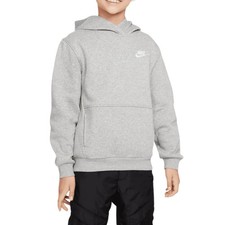 Nike Felpa da Ragazzi con Cappuccio Club Fleece Grigia Codice FD3000-063 - 9B