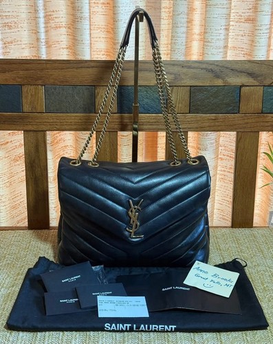 Yves Saint Laurent Medium Lou Lou Black Quilted Leather Shoulder Bag
