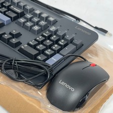 Lenovo KB1021 Wired USB Keyboard MSU1175 Optical Mouse Combo Open Box OEM Black