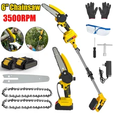 2 in 1 Cordless Pole Saw & Mini Chainsaw,6" Brushless Electric Chain Saw
