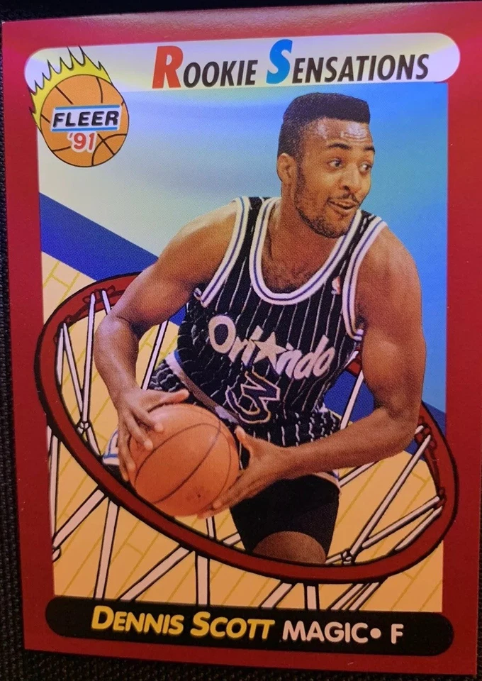 1991-92 Fleer Rookie Sensations #2 Dennis Scott Magic (Inserção: violoncelo) a - Imagem 3 de 4