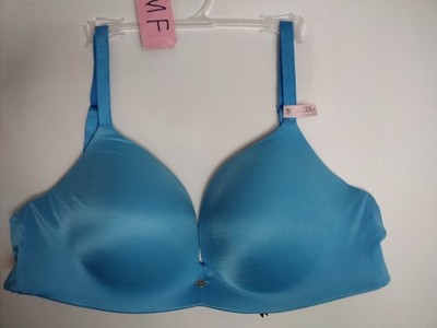 Victoria's Secret 38D SATIN BLUE Padded No Wire So Obsessed Smooth  Bra