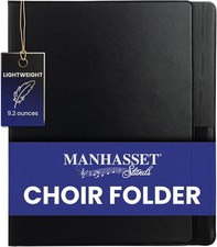 Model 1600 Choral Sheet Music Folder Black Elastic Hand Strap  7 Elastic Stays