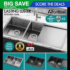 ALFORDSON Kitchen Sink Basin Stainless Steel Top Flush Under Mount Double Bowl