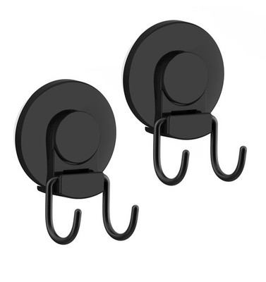 Shower Suction Cup Hooks, Heavy Duty, Removable and Reusable, Double Hooks, B...