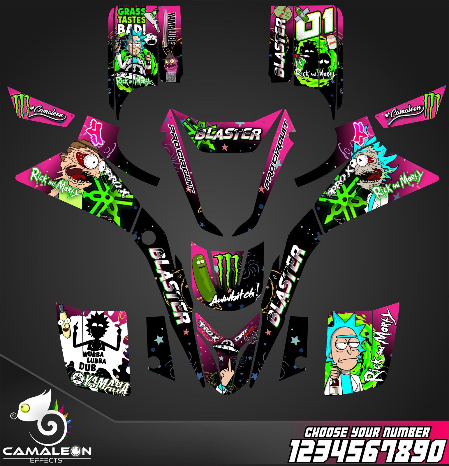 yamaha blaster yfs 200 yfs200 decals graphics stickers full kit atv quad wrap