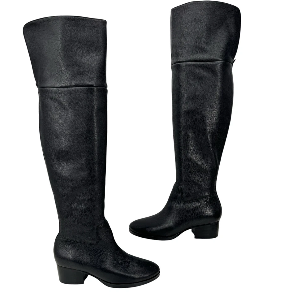 Ralph Lauren Dallyce Over The Knee OTK Boots Women's SZ 6 Black Chic Bold Party - Image 3 of 4