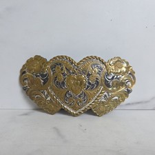Crumrine Heavy Silver Plate Heart Women's Belt Buckle
