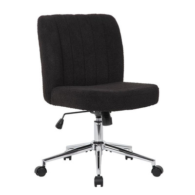 Boss Office 18.5'' Upholstered Fabric Boucle Task Chair in Black
