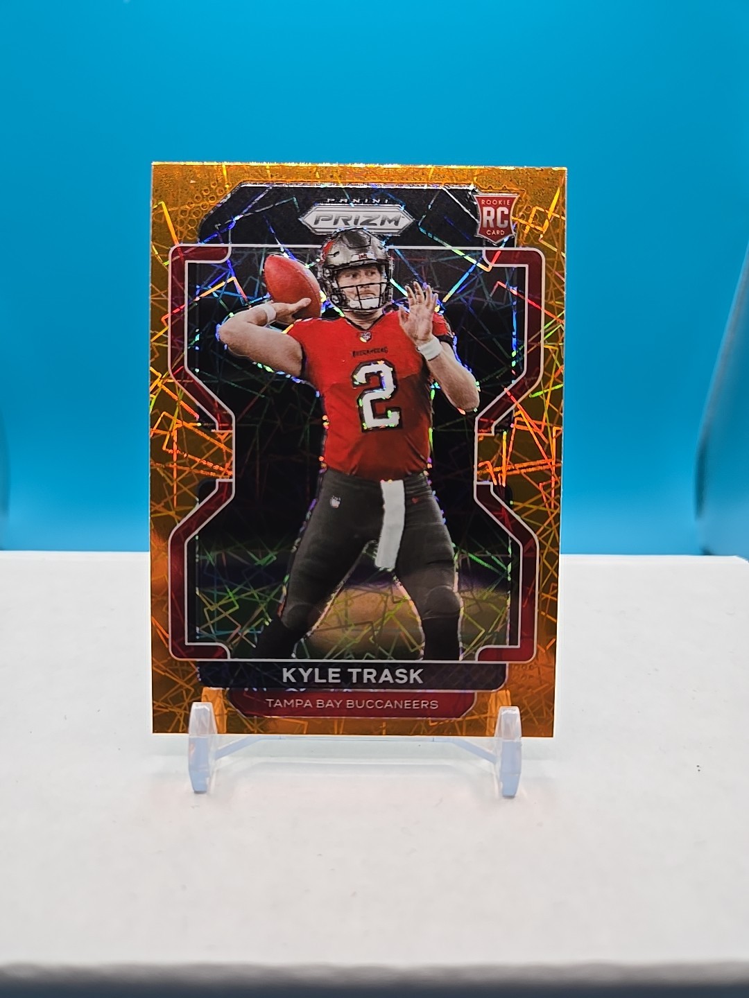 2021 Panini Prizm Orange Lazer Prizm #339 Kyle Trask RC - Tampa Bay Buccaneers
