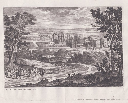 Castillo Paris Chateau de Vincennes castillo perla grabado en cobre talla 284089 - Imagen 1 de 1
