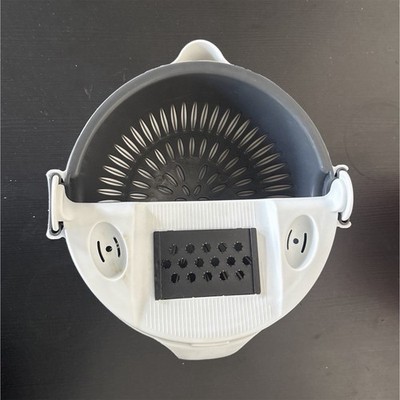 Wet Basket Vegetable Cutter 7pc Slicer w/ Interchangeable Blades Bowl/Colander
