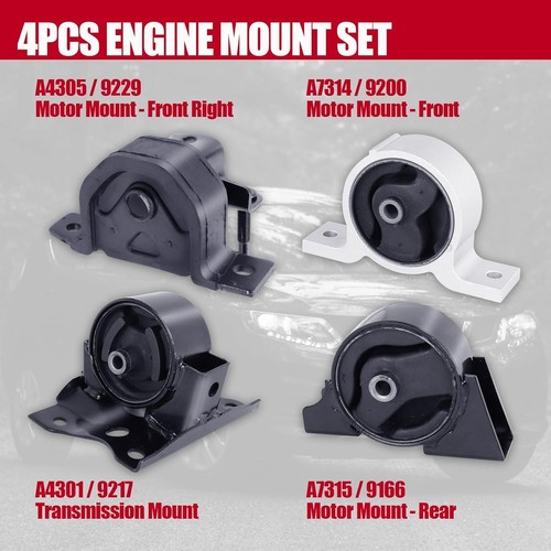 Engine Motor Mount Set Compatible with Fits for 2000-2006 Nissan Sentra 1.8L - Picture 5 of 5