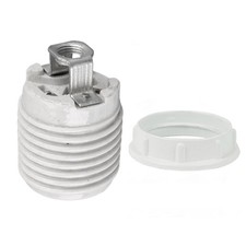 E26 Socket,Ceramic Medium Base Screw Socket E26 E27 Threaded Glazed Porcelain...