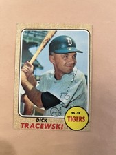 1968 Topps #488 Detroit Tigers Dick Tracewski Autograph NRMT CONDITION.
