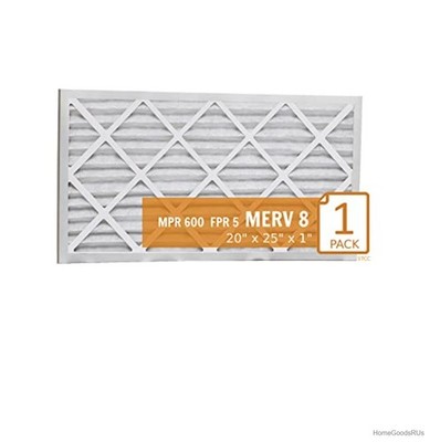 Furnace Filter 20x25x1 MERV 8 Pleated Air Guard for Home HVAC System Replacement