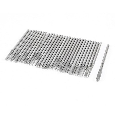 30pcs 2.3mm Diameter Shank Alloy Diamond Cutters Grinding Drill Bit Set