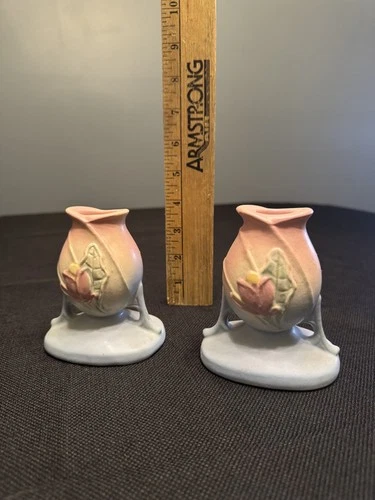 Vintage Hull Pottery Magnolia Candlestick Holders
