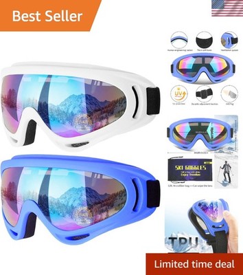 Dual Pack Anti-Scratch Ski Goggles - Ideal for Snowboarding, Skiing & Family Fun