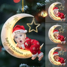 Personalized Baby First Christmas Ornament, Baby Photo Ornament