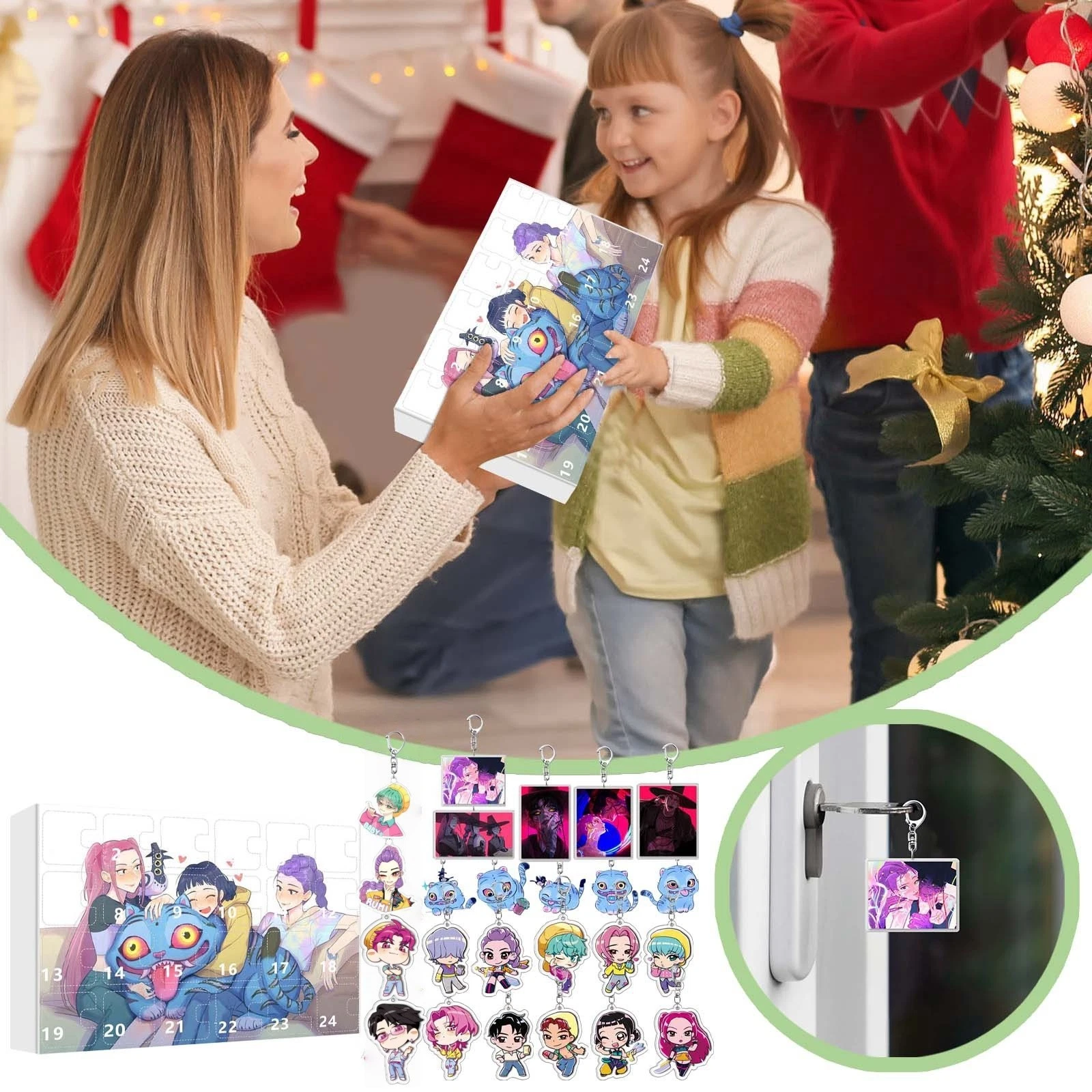 Kpop Demon Hunters Derpy 2025 Advent Calendar Mystery Blind Keychain Countdown