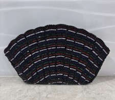 Neiman Marcus Handmade Beaded Shell Shape Clutch Evening Handbag