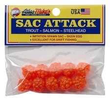 Atlas-Mike's Sac Attack Imitation Spawn Sacs, TWO Packs of Same Color, USA Made