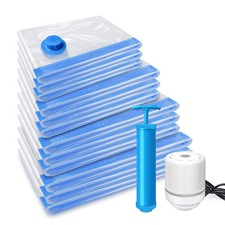 Vacuum Storage Bags for Clothes, 12-pack Vacuum Bags Electric Pump and Hand Pump