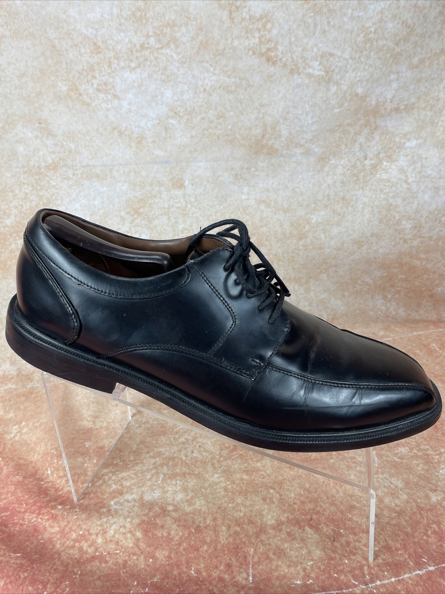 Rockport Black Leather Lace Up Dress Casual Oxfords Derby  display picture 1