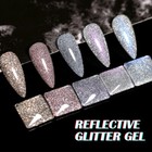 Reflective Glitter Gel Nail Polish Auroras Holographic Soak Off Magnetic Gel