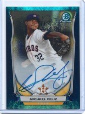 2014 Bowman Chrome Michael Feliz RC /99 Auto Chrome BCAP-MF