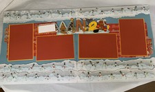 2 - 12X12 pre made Scrapbook Pages Winter, Snow, Snowmen, Skiing Embellished