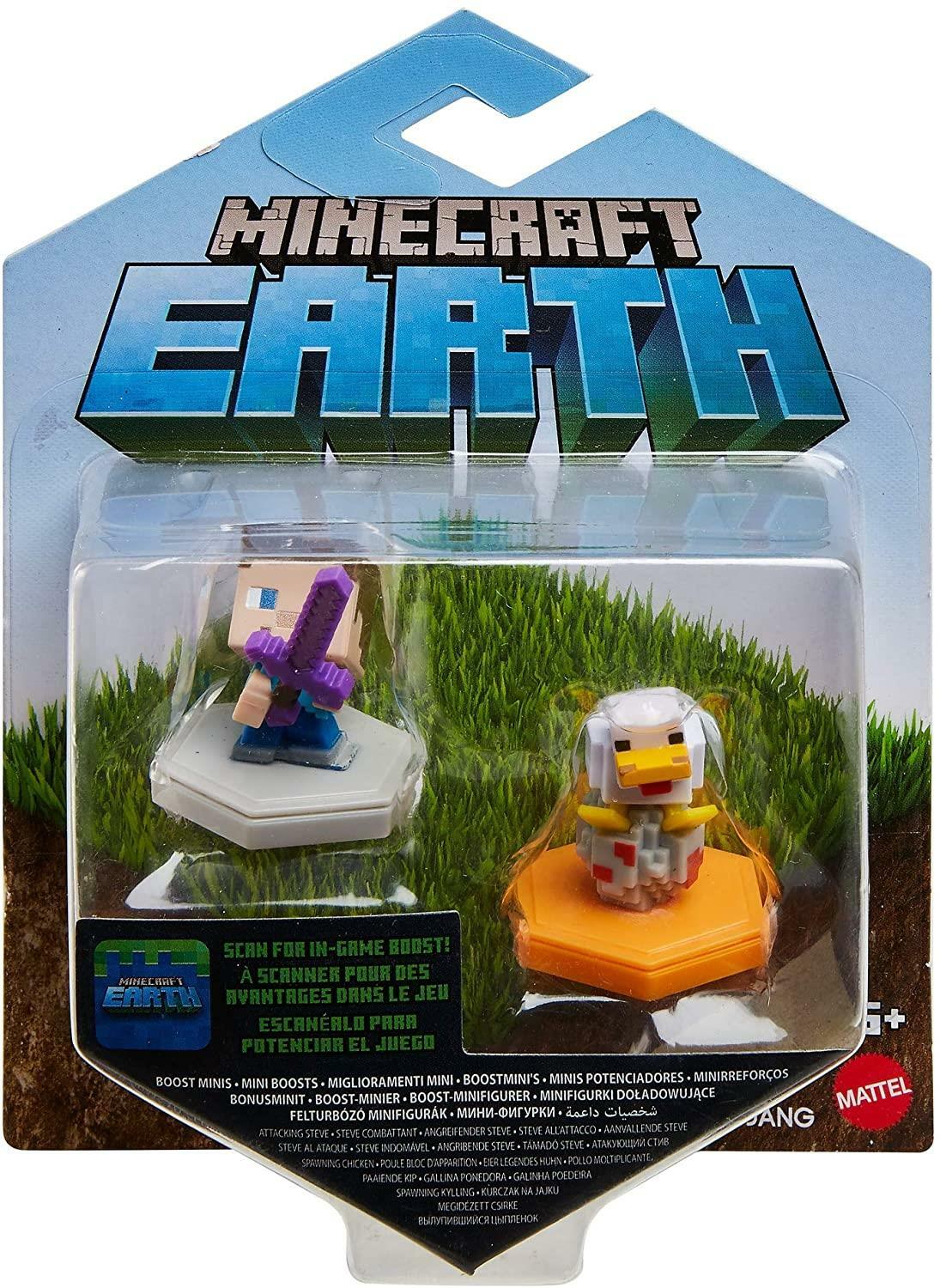 Minecraft Earth Boost Minis - Attacking Steve & Spawning Chicken 2 Pack GKT42
