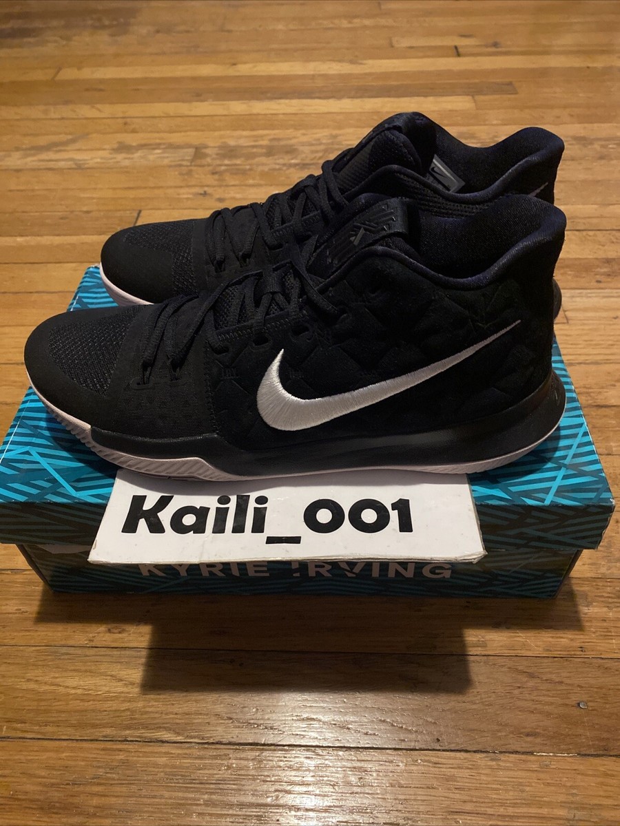 kyrie 3 black white silt red