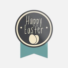 Happy Easter Eggs Badge Vinyl Sticker Decal