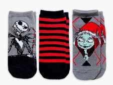 DISNEY The Nightmare Before Christmas 3-Pairs. Cozy Low Cut Socks Shoe Size 4-10