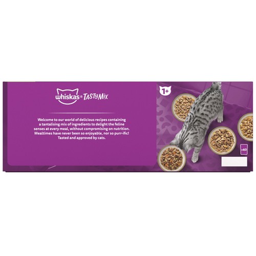 120 x 85g Whiskas 1+ Adult Cat Food Pouches Tasty Mix Chef Choice in